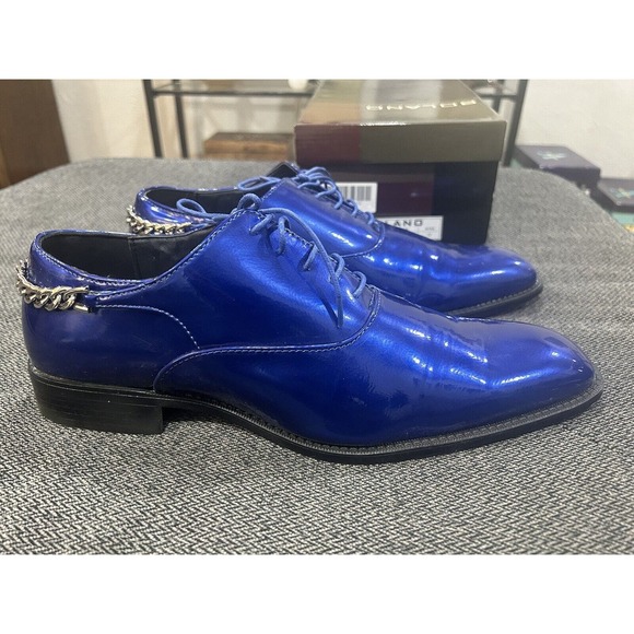 Bolano Chainz Men’s Oxford Style Dress Shoes Royal Blue Lace Up Size 12 - Picture 1 of 13